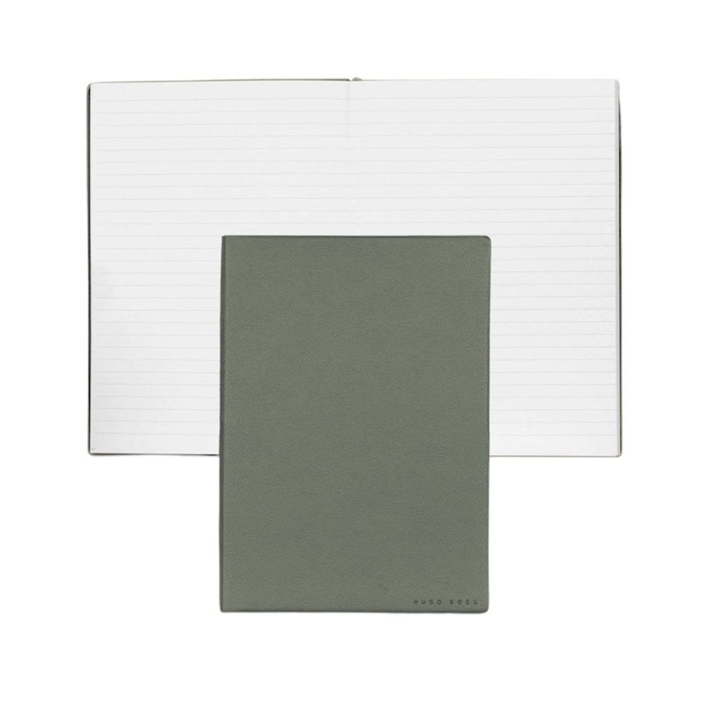 Hugo Boss Green A5 Vegan Leather 160 Page Plain Notebook